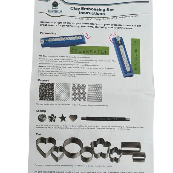 Clay Embossing Bundle Walnut Hollow Embossing Set and Sculpey Tool Kit Pls Read - Picture 5 of 6